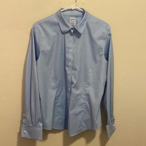 Brooks Brothers Fitted Non-Iron Stretch Blue Button Down - French Cuffs Size 14